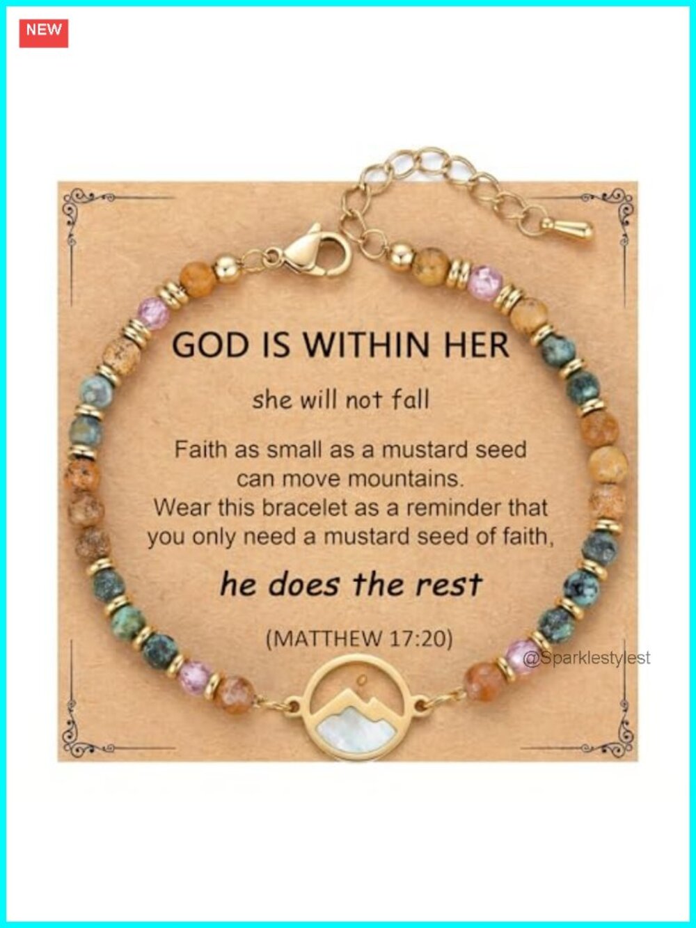 Mustard Seed Bracelet 316L Stainless Steel Charm Christian Gift for Girls
